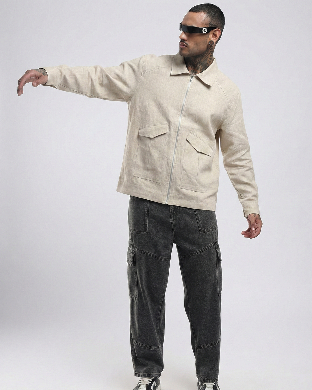 Men’s Pure Linen Zip-Up Jacket