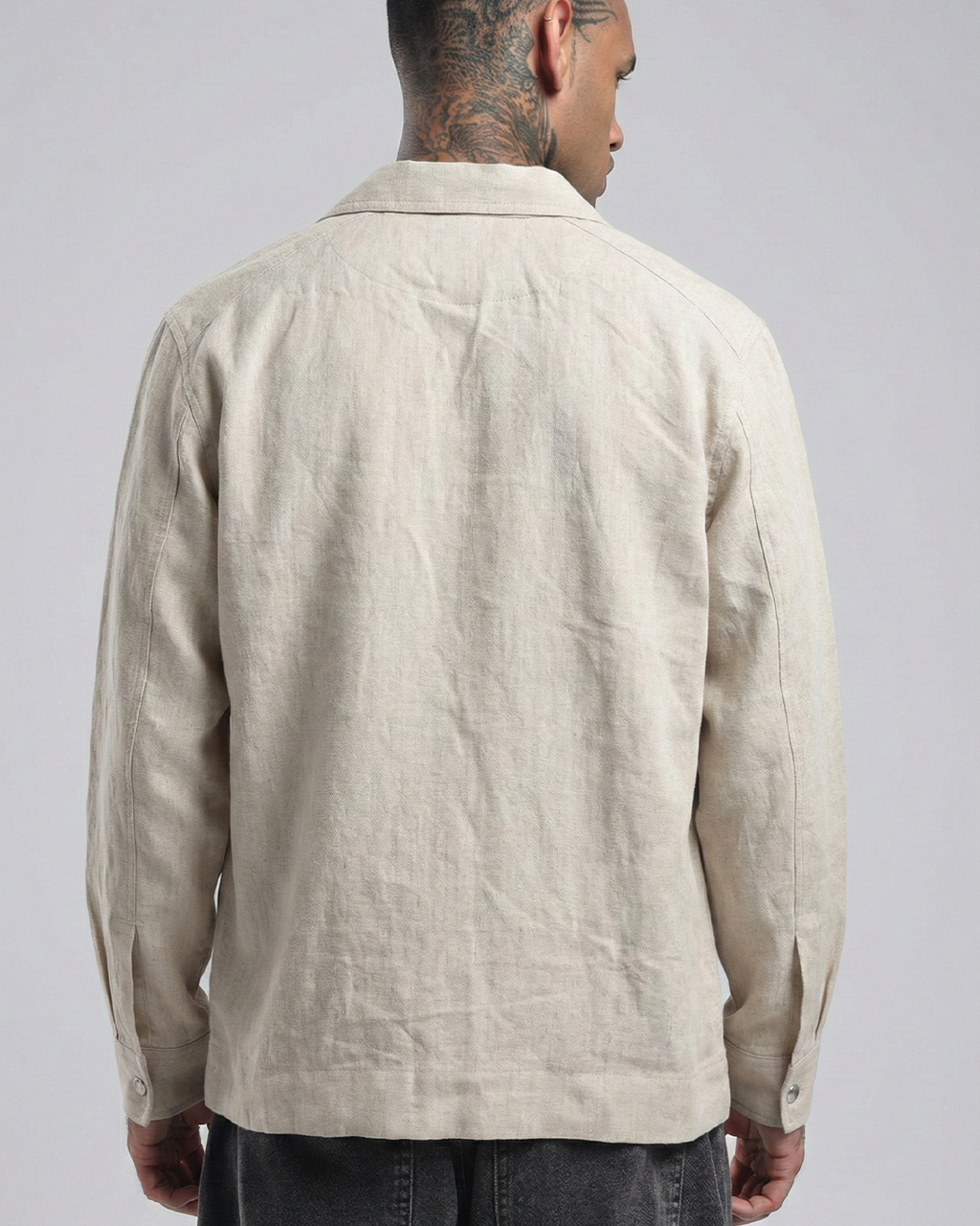 Men’s Pure Linen Zip-Up Jacket