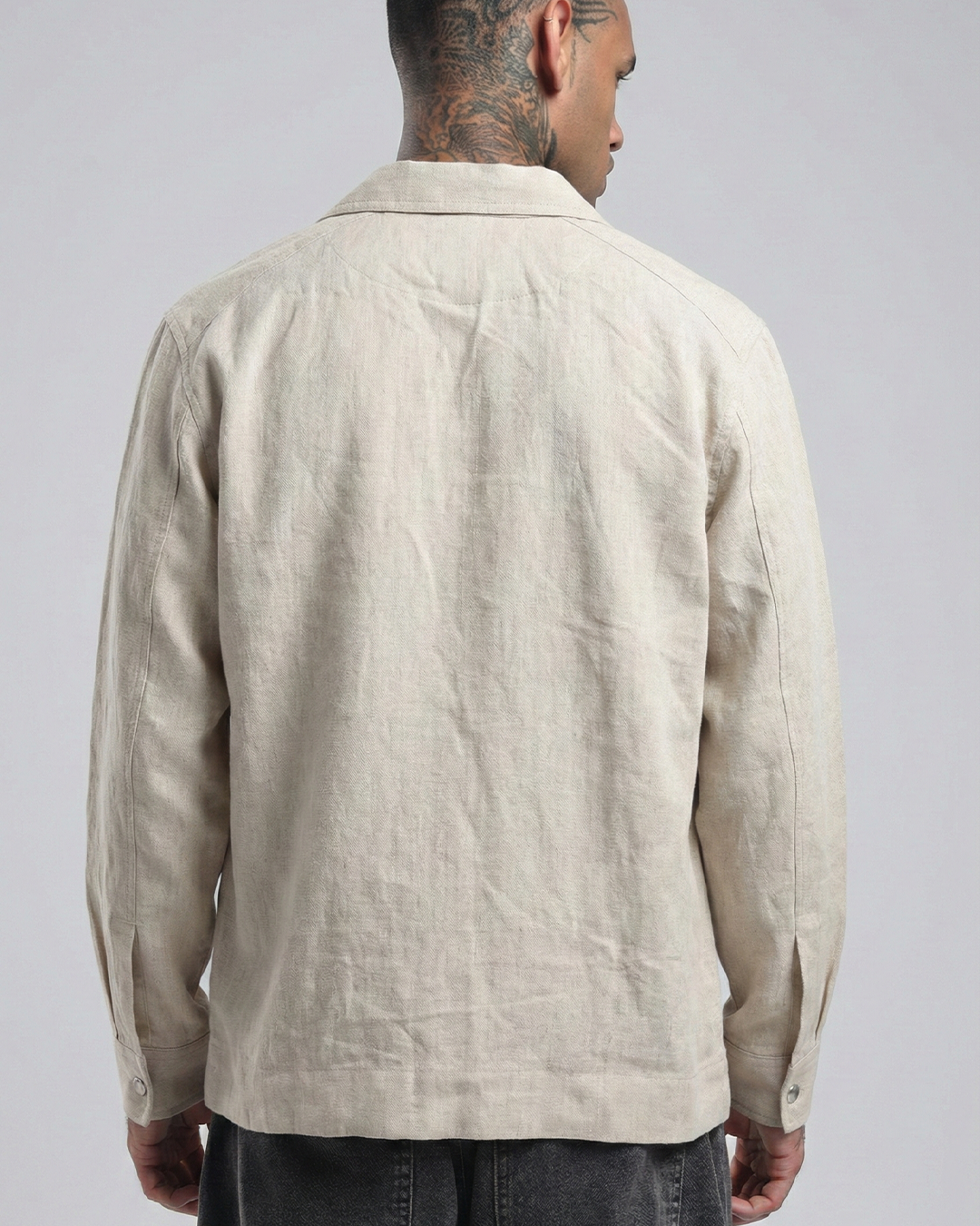 Men’s Pure Linen Zip-Up Jacket