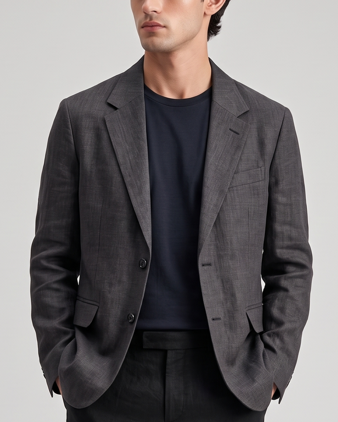 Men's Charcoal Grey Linen Blaze