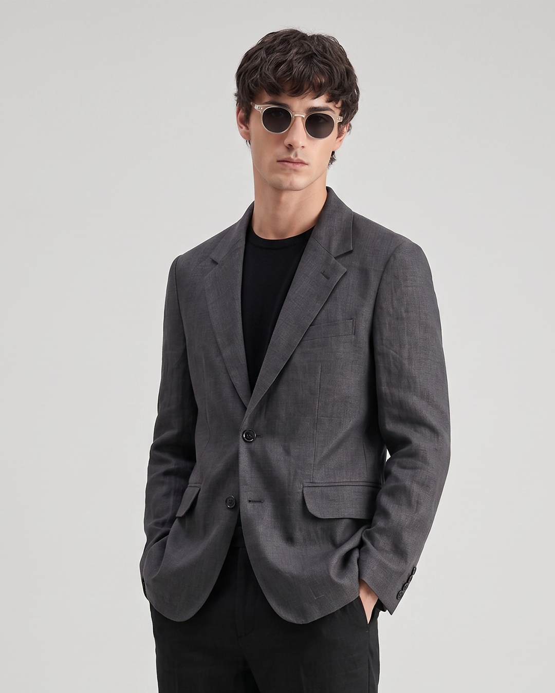 Men's Charcoal Grey Linen Blaze