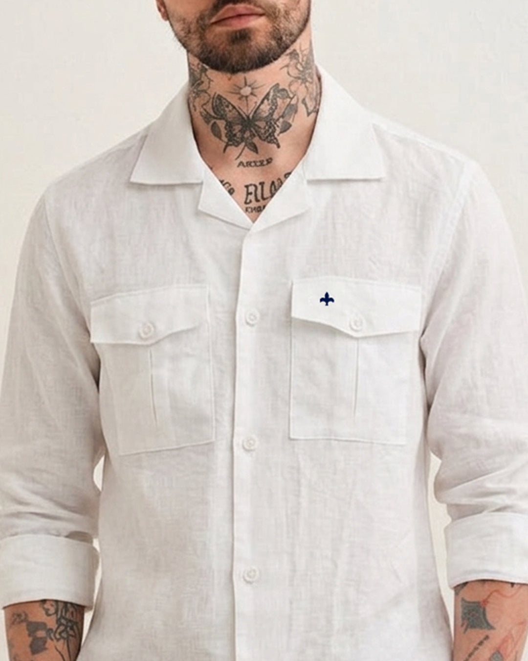 Men’s Pure Linen Cuban Collar Shirt