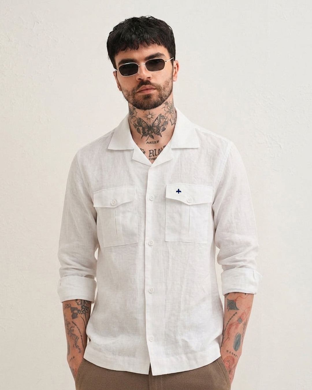 Men’s Pure Linen Cuban Collar Shirt