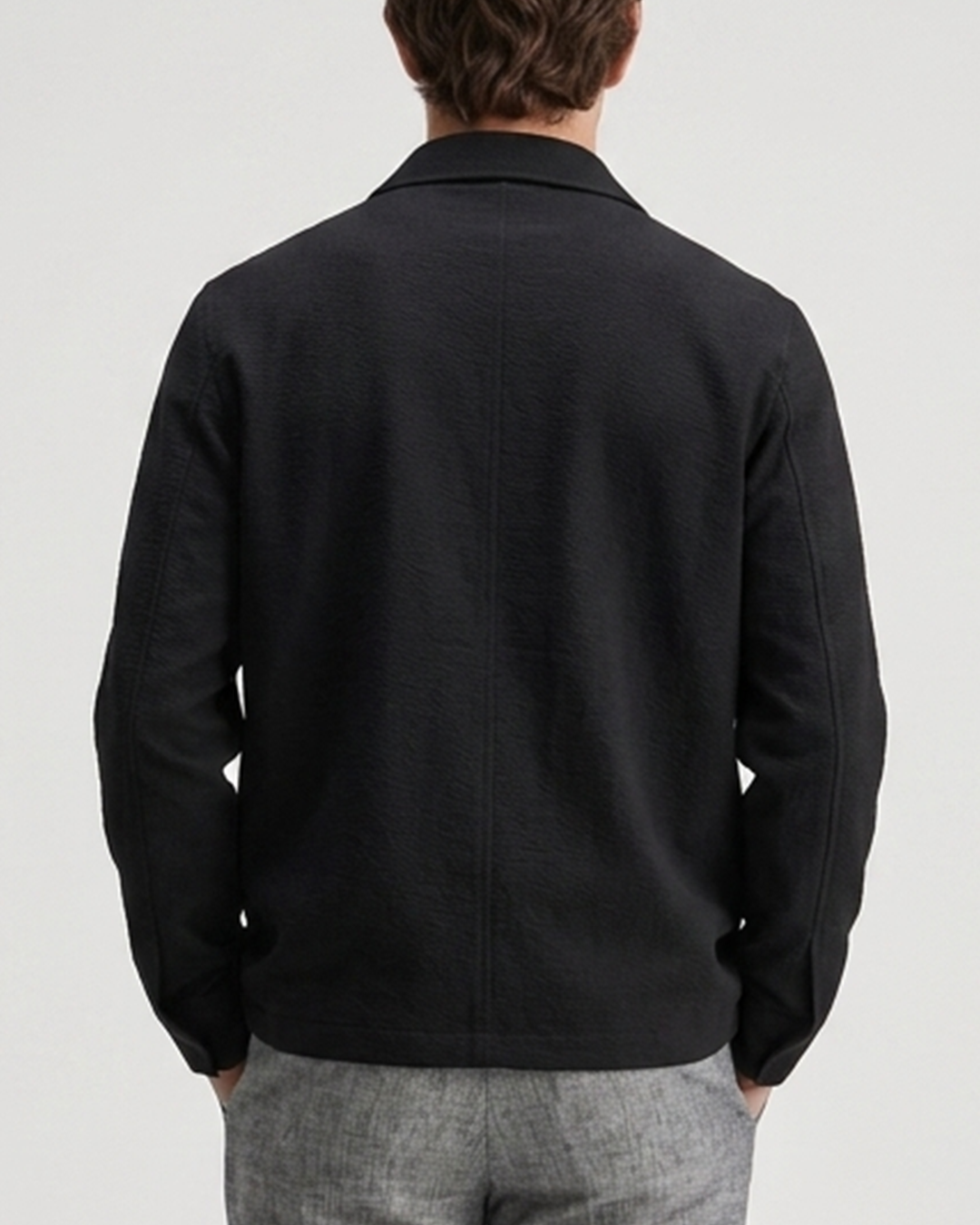 Men’s cotton linen Zip-Up Overshirt Jacket