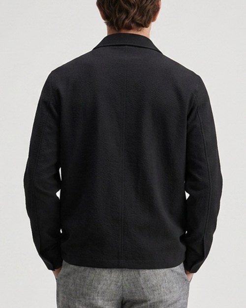 Men’s cotton linen Zip-Up Overshirt Jacket