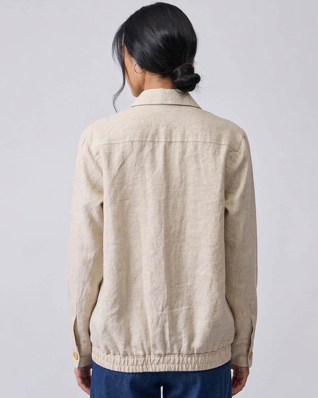 Pure Linen Bomber Jacket