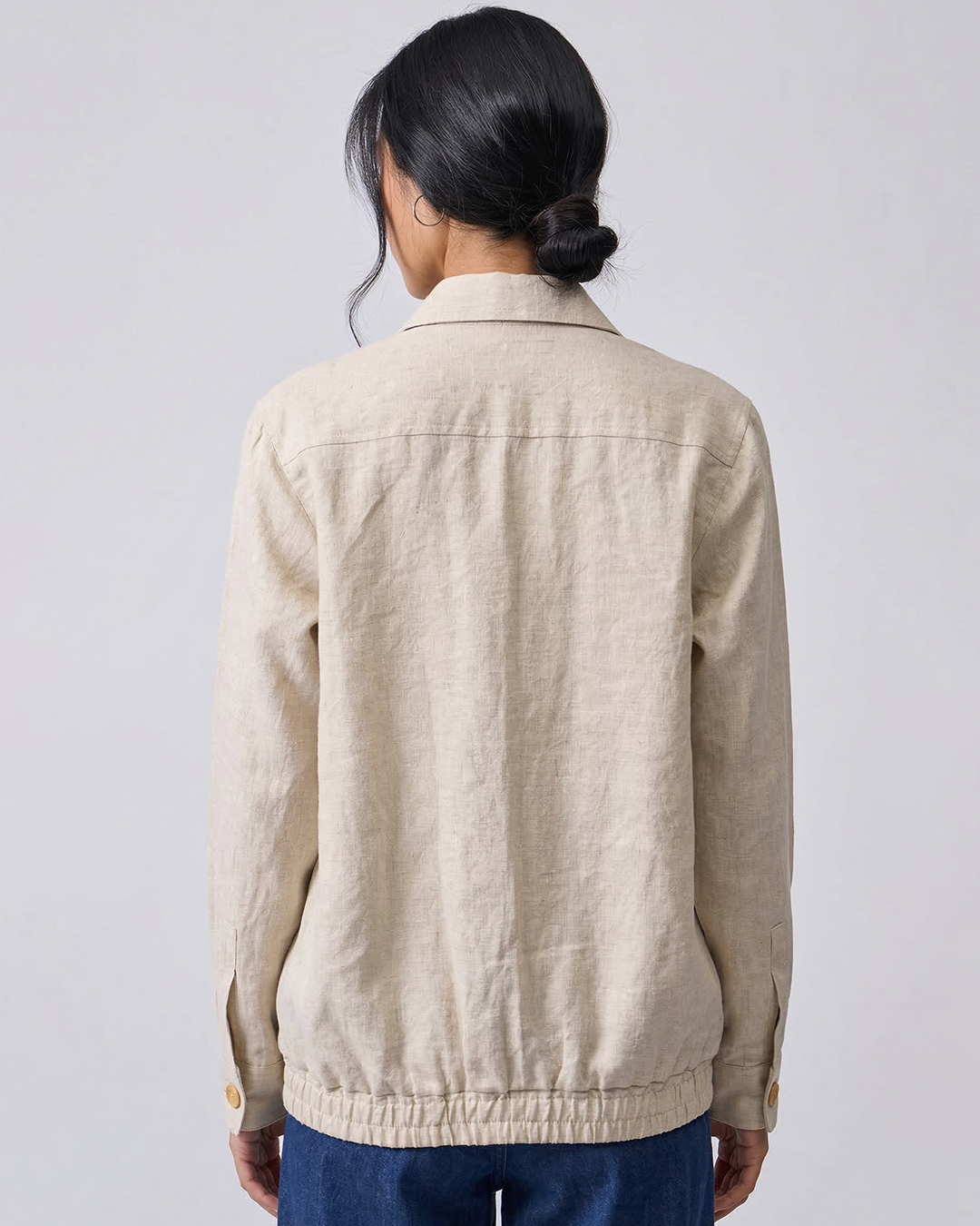 Pure Linen Bomber Jacket