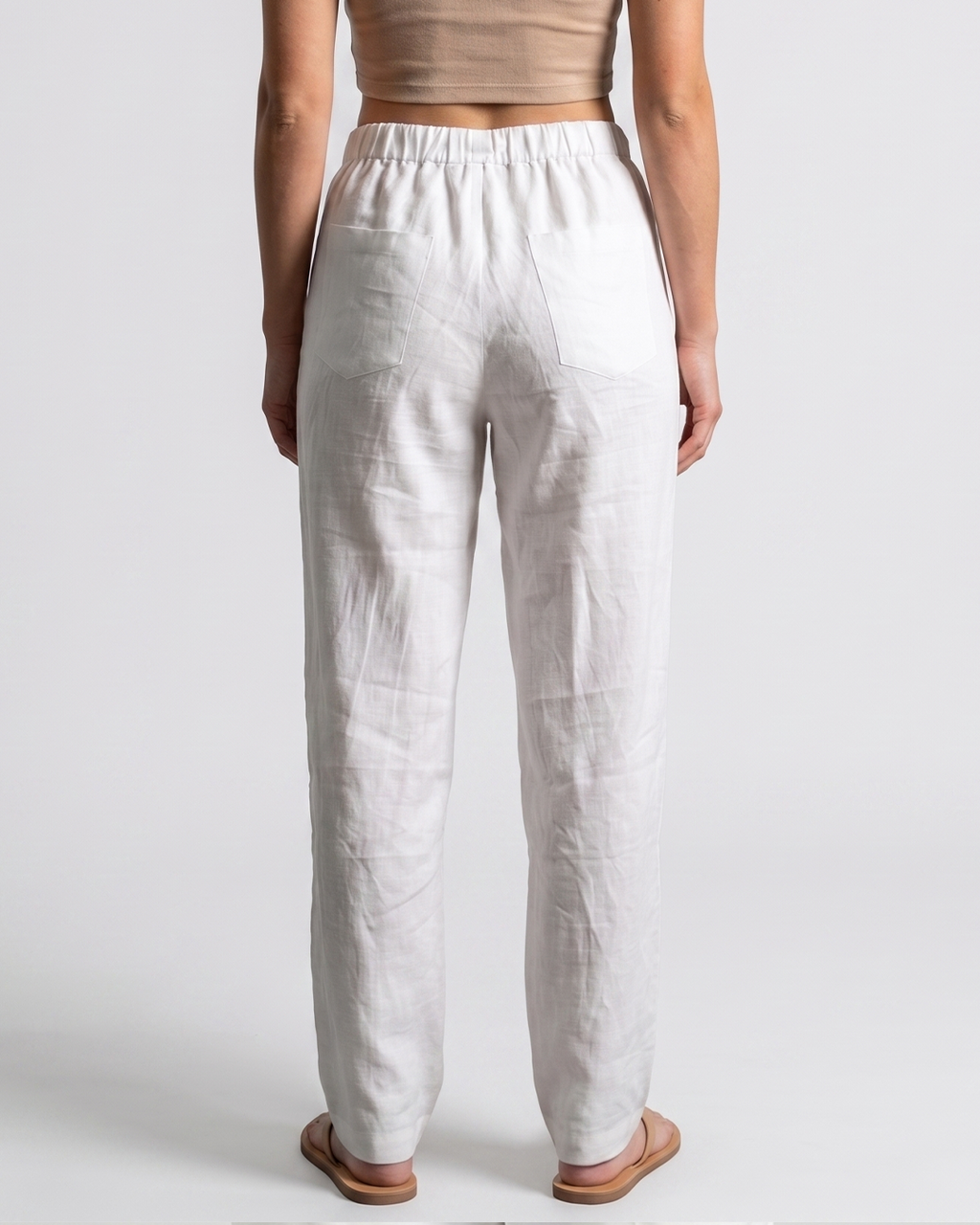 Pure Linen Wide-Leg Trousers