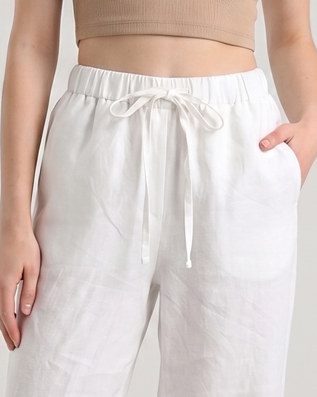 Pure Linen Wide-Leg Trousers