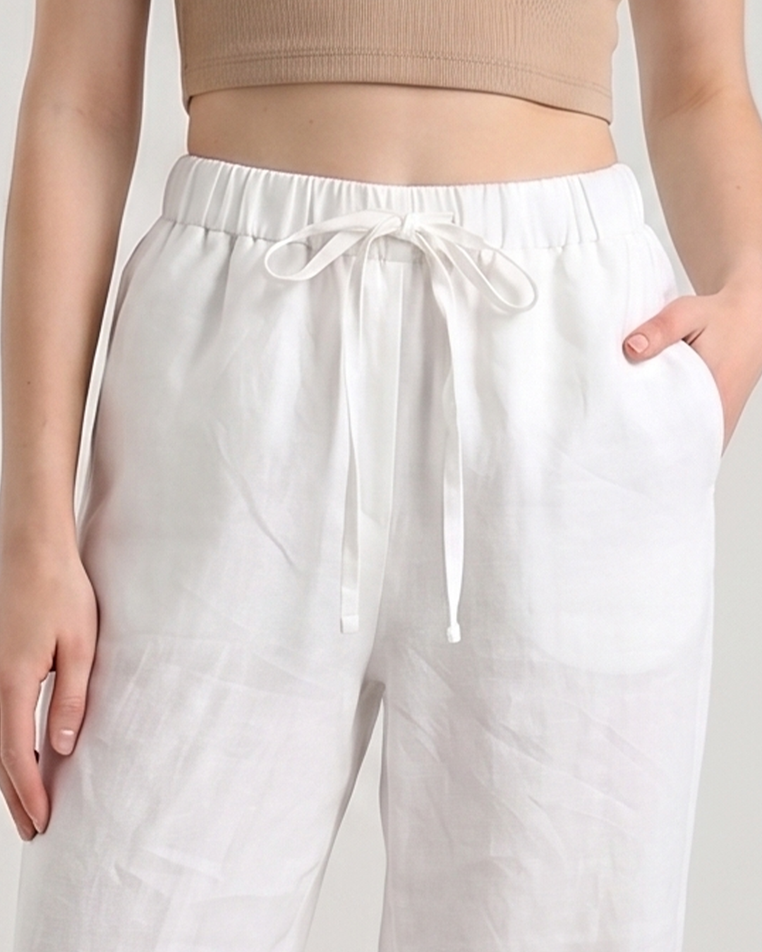 Pure Linen Wide-Leg Trousers