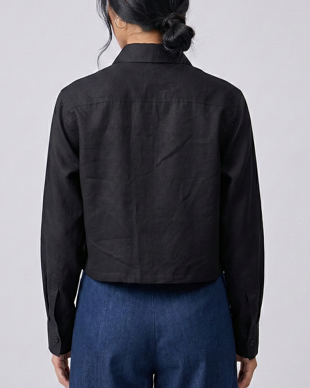 Women’s Black Cotton Linen Jacket