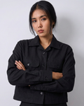 Women’s Black Cotton Linen Jacket