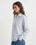 Women’s Blue Stripe Cotton Linen Shirt