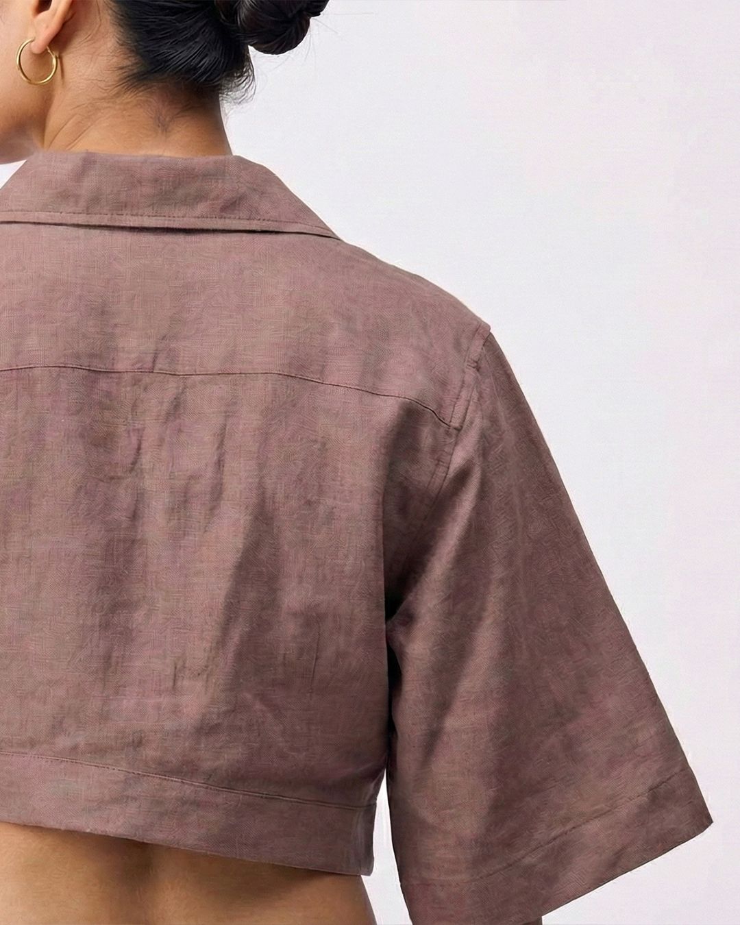 Women’s Pure Linen Crop Shirt