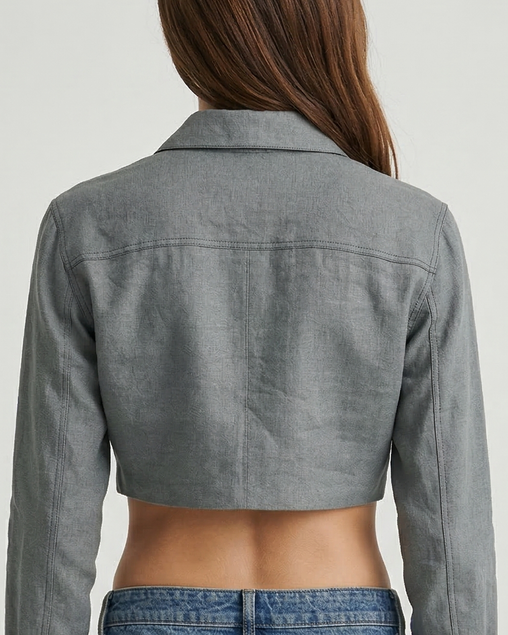 Women’s Pure Linen Crop Shirt Jacket